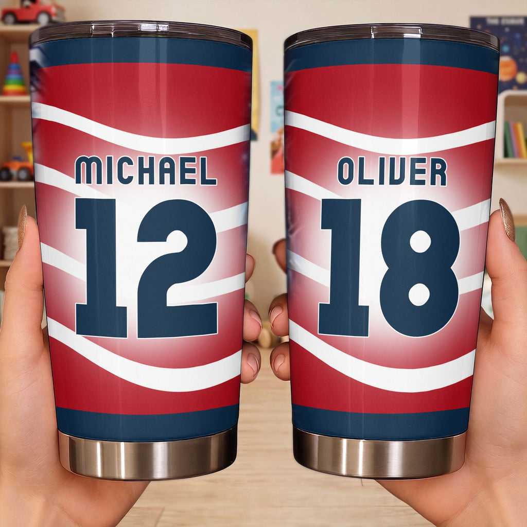Personalized 20oz Stainless Steel Tumbler Custom Jersey Design Gift for Sports Lovers 20oz Tumbler GradoCreations