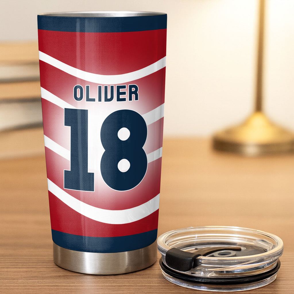 Personalized 20oz Stainless Steel Tumbler Custom Jersey Design Gift for Sports Lovers 20oz Tumbler GradoCreations