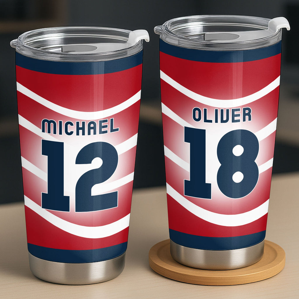 Personalized 20oz Stainless Steel Tumbler Custom Jersey Design Gift for Sports Lovers 20oz Tumbler GradoCreations