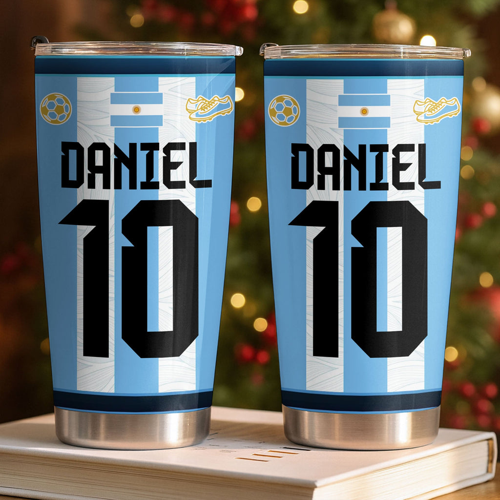 Personalized Soccer Fan Tumbler 20oz Custom Name Gift 20oz Tumbler GradoCreations