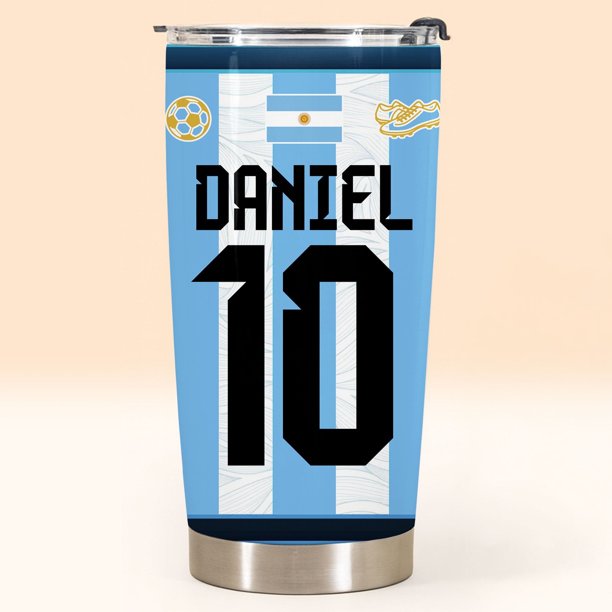 Personalized Soccer Fan Tumbler 20oz Custom Name Gift 20oz Tumbler GradoCreations