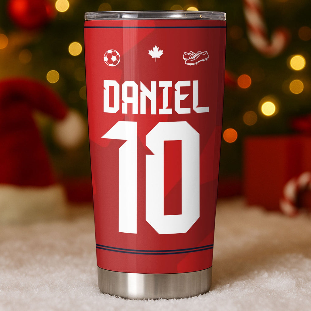 Personalized Soccer Fan Tumbler 20oz Custom Name Gift 20oz Tumbler GradoCreations