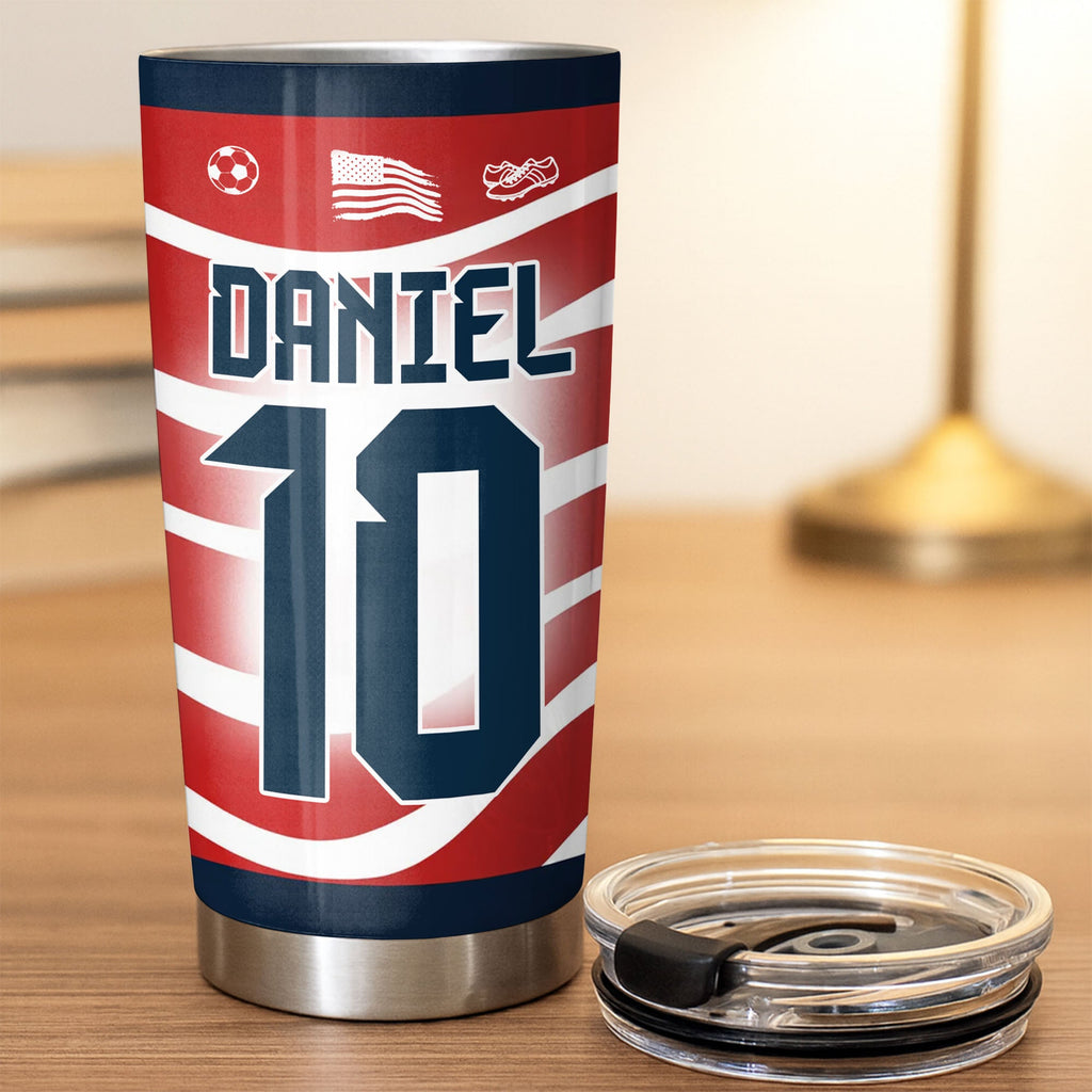 Personalized Soccer Fan Tumbler 20oz Custom Name Gift 20oz Tumbler GradoCreations