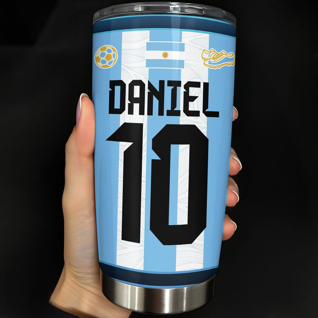 Personalized Soccer Fan Tumbler 20oz Custom Name Gift 20oz Tumbler GradoCreations
