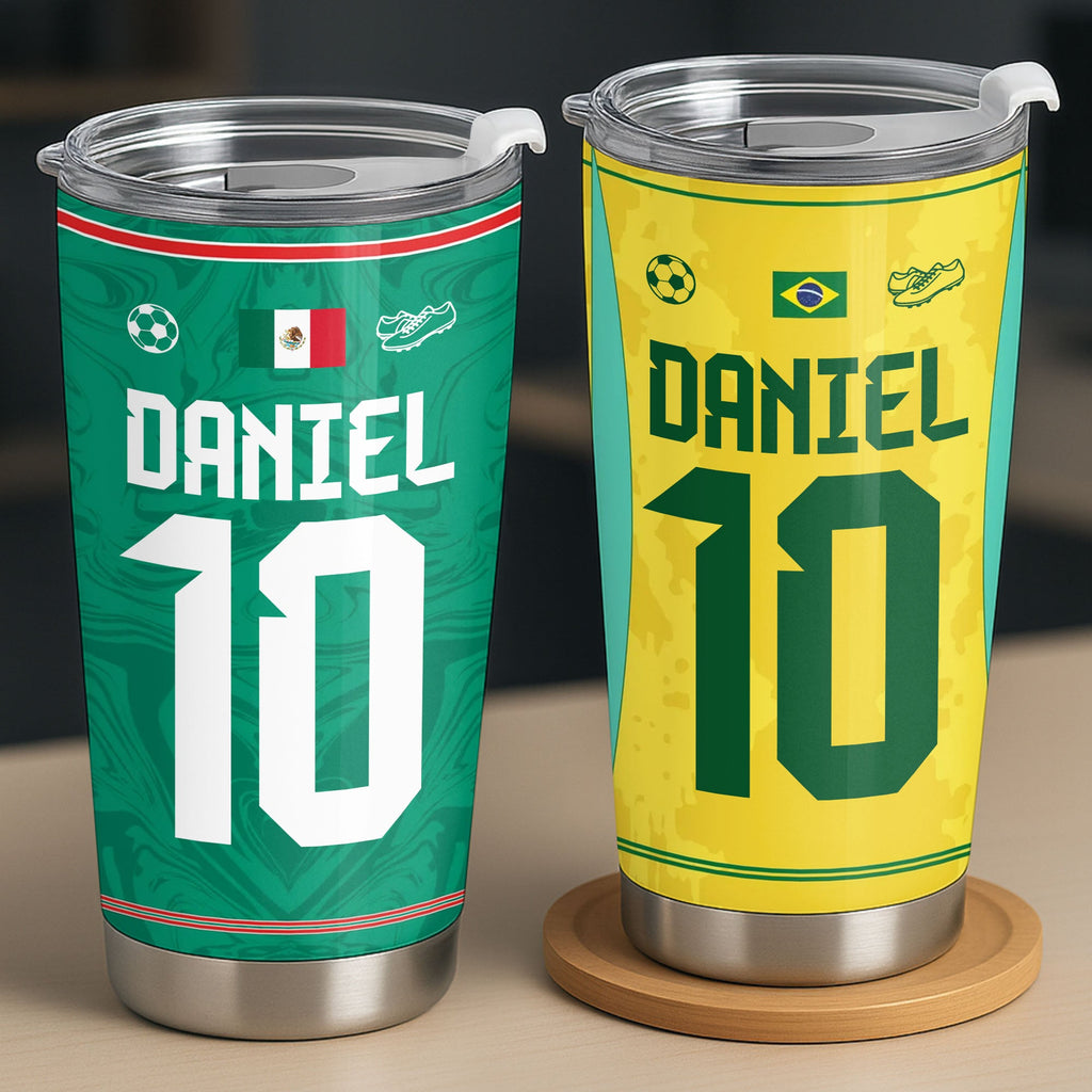 Personalized Soccer Fan Tumbler 20oz Custom Name Gift 20oz Tumbler GradoCreations