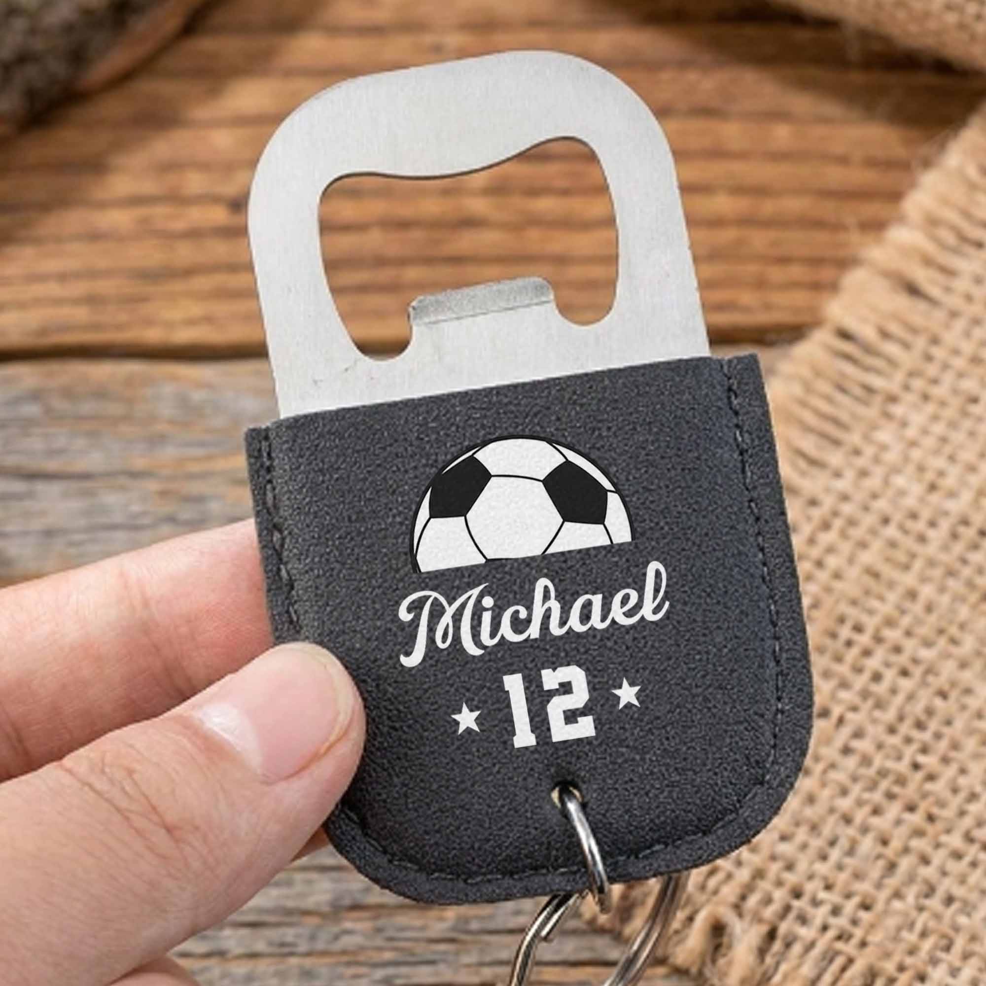 Personalized Leather Bottle Opener Keychain Custom Name Gift for Dad Leather Bottle Opener Keychain GradoCreations
