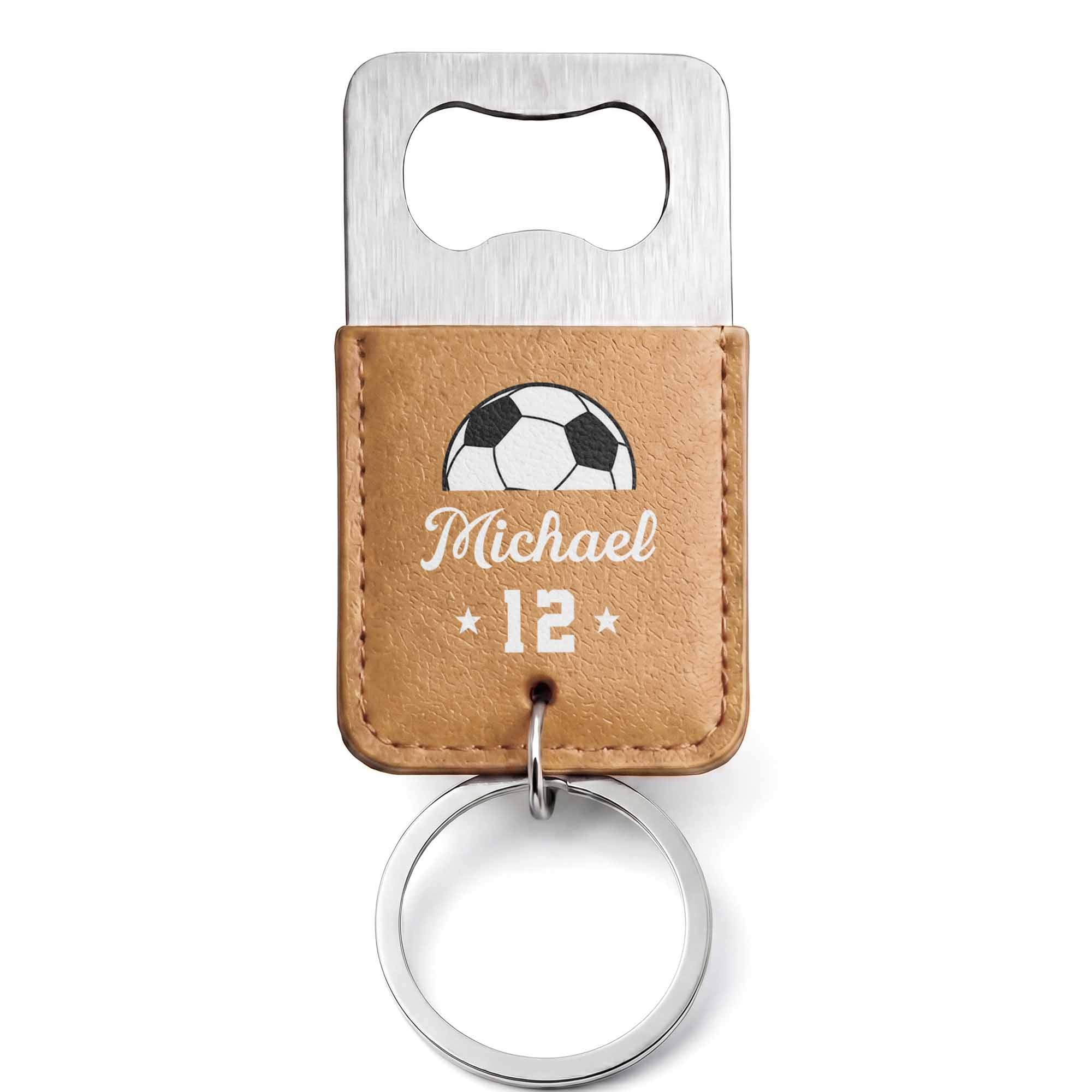 Personalized Leather Bottle Opener Keychain Custom Name Gift for Dad Leather Bottle Opener Keychain GradoCreations