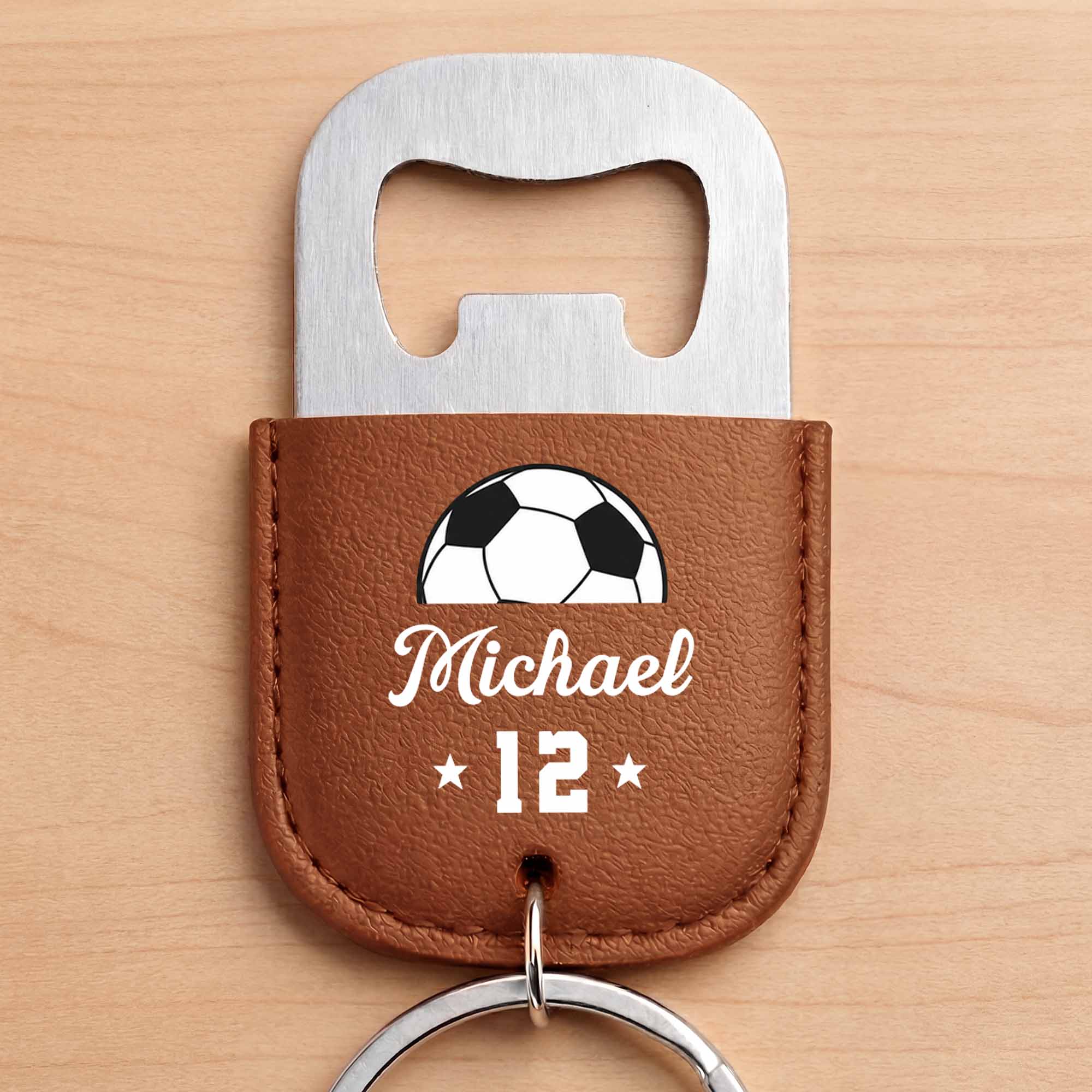 Personalized Leather Bottle Opener Keychain Custom Name Gift for Dad Leather Bottle Opener Keychain GradoCreations