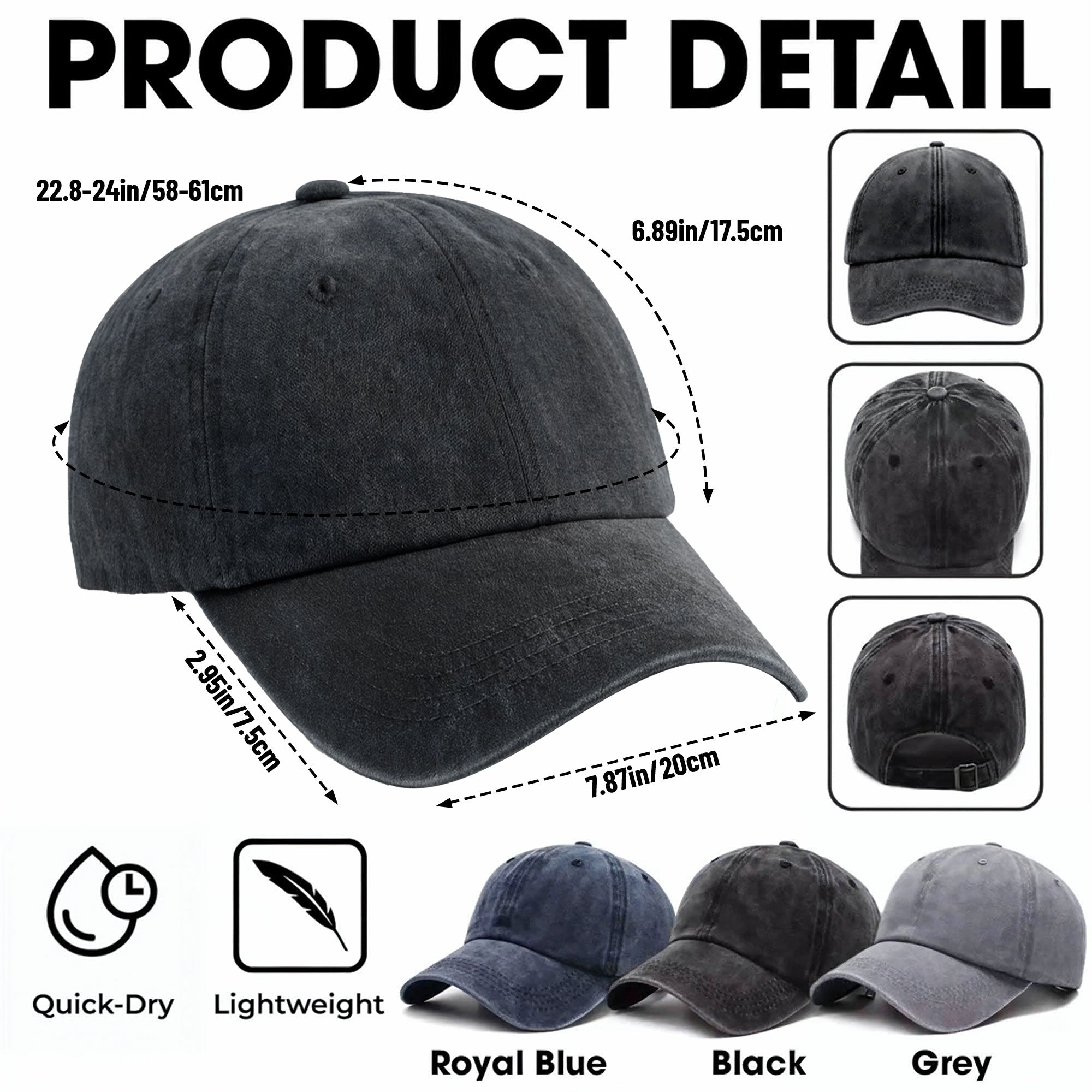Personalized Washed Denim Cap Custom Name Soccer Gift for Him Washed Denim Cap GradoCreations
