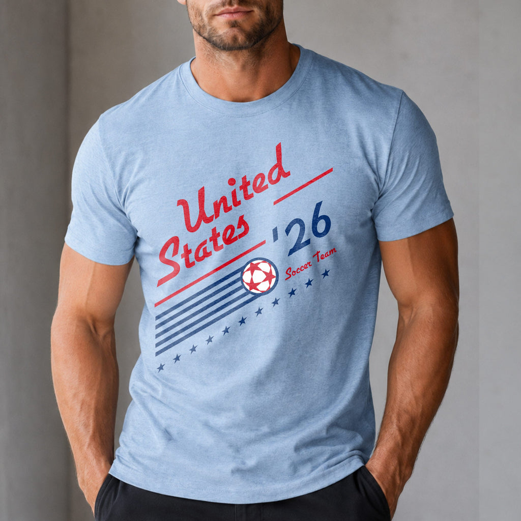 Personalized US Soccer Team T-Shirt Custom Sports Apparel Gift T-Shirt Font and Back GradoCreations
