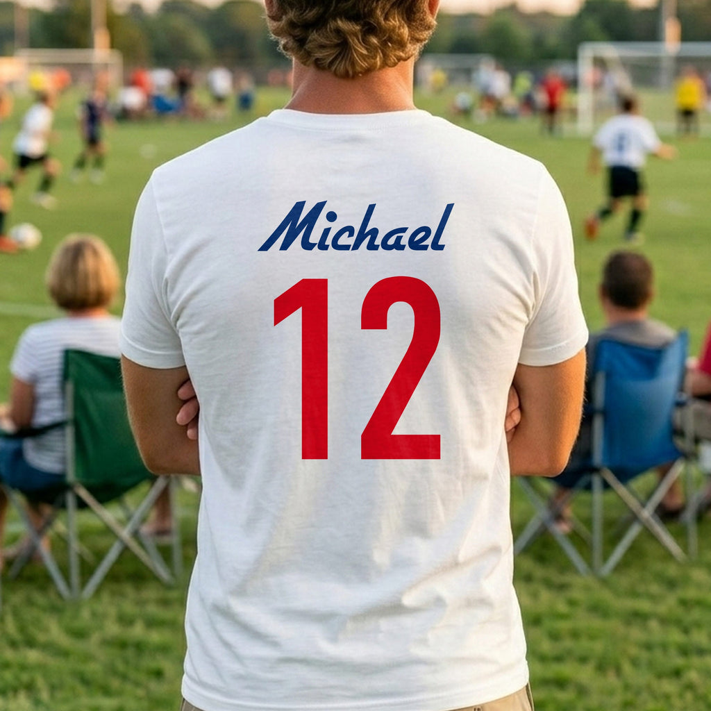 Personalized US Soccer Team T-Shirt Custom Sports Apparel Gift T-Shirt Font and Back GradoCreations