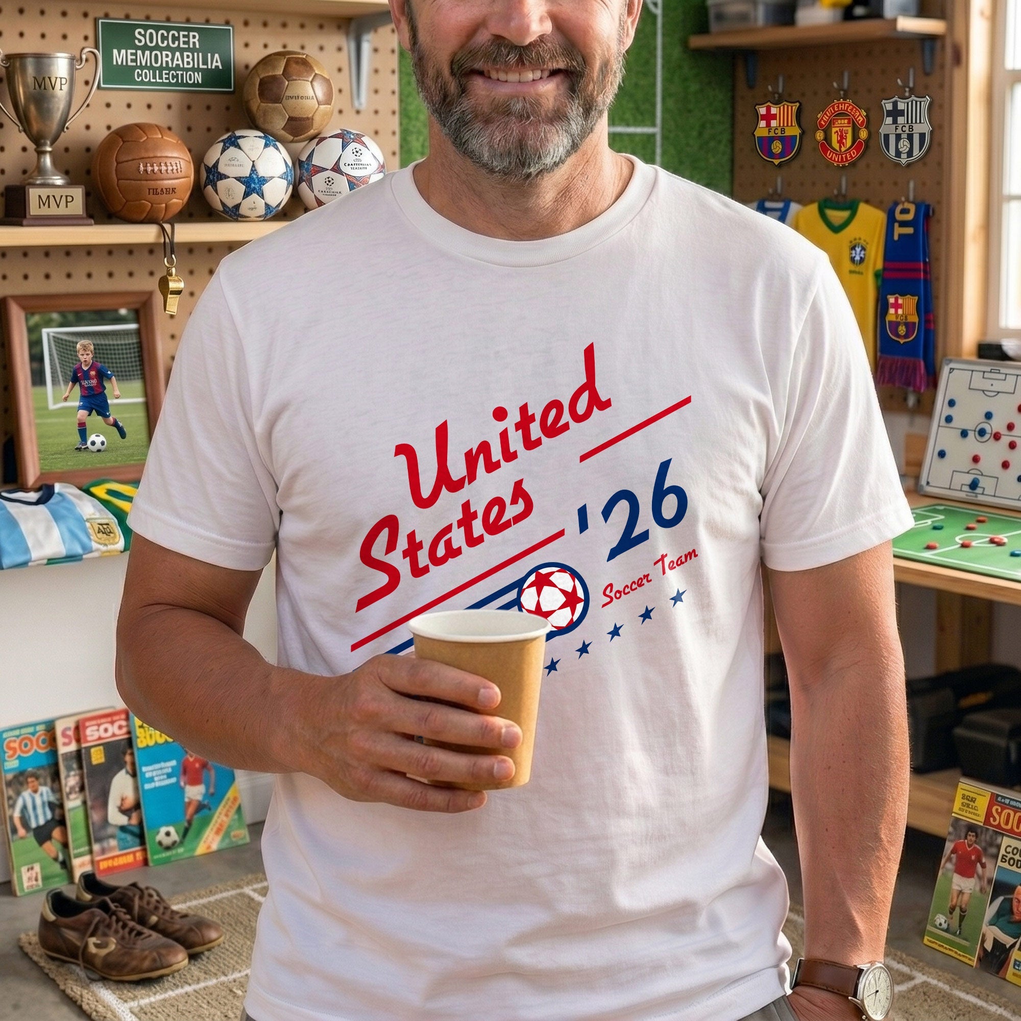 Personalized US Soccer Team T-Shirt Custom Sports Apparel Gift T-Shirt Font and Back GradoCreations