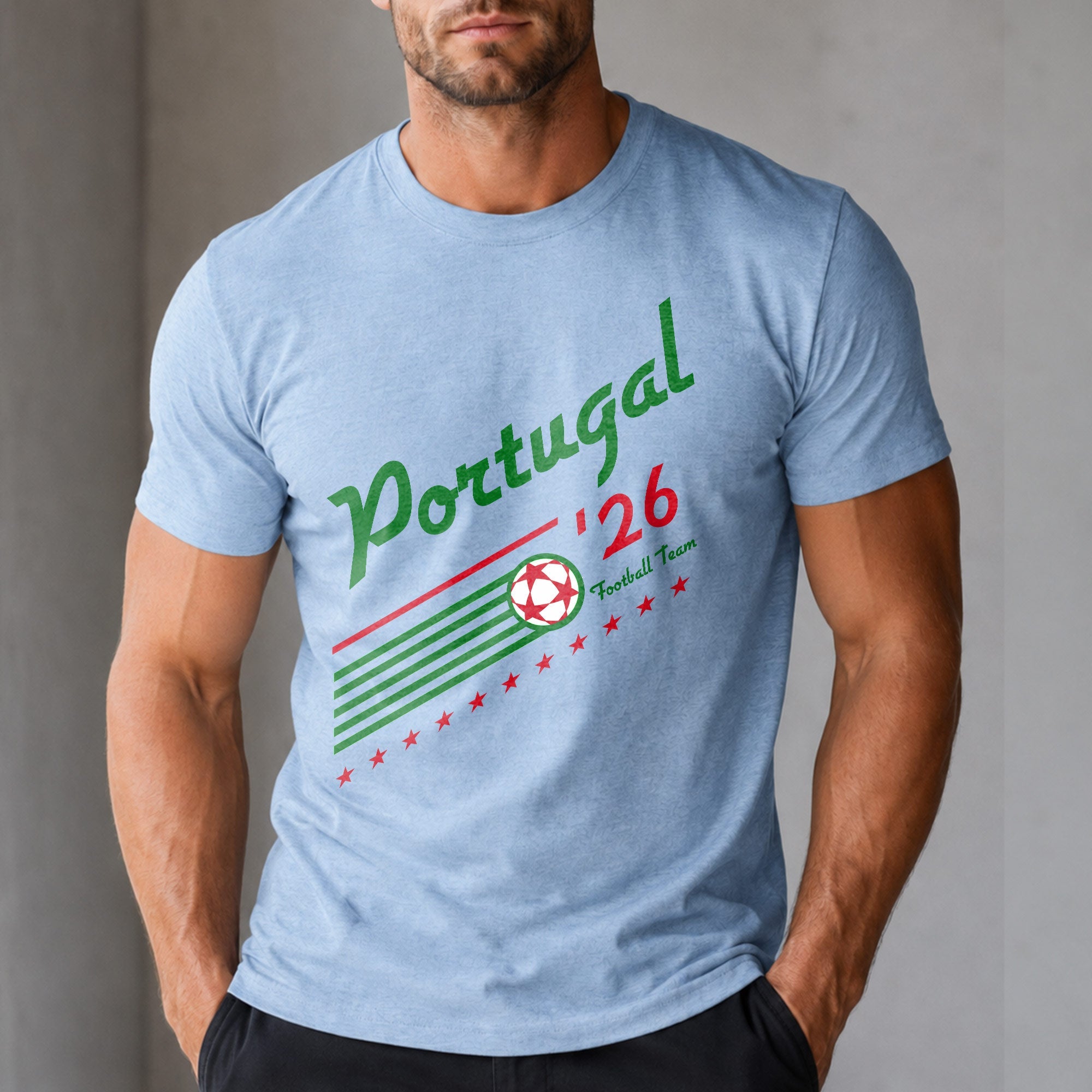 Personalized Portugal Football Team T-Shirt Custom Name Gift T-Shirt Font and Back GradoCreations