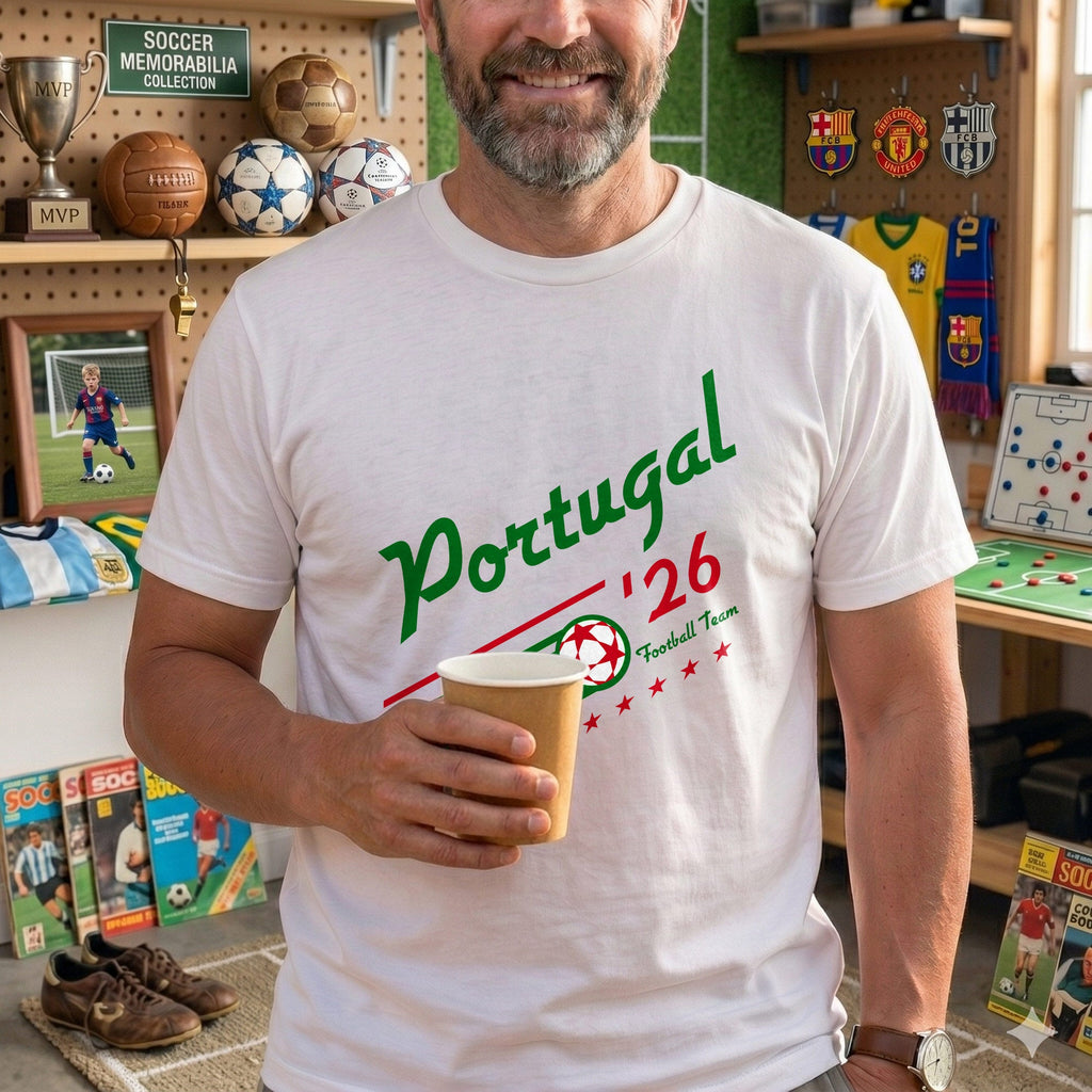 Personalized Portugal Football Team T-Shirt Custom Name Gift T-Shirt Font and Back GradoCreations