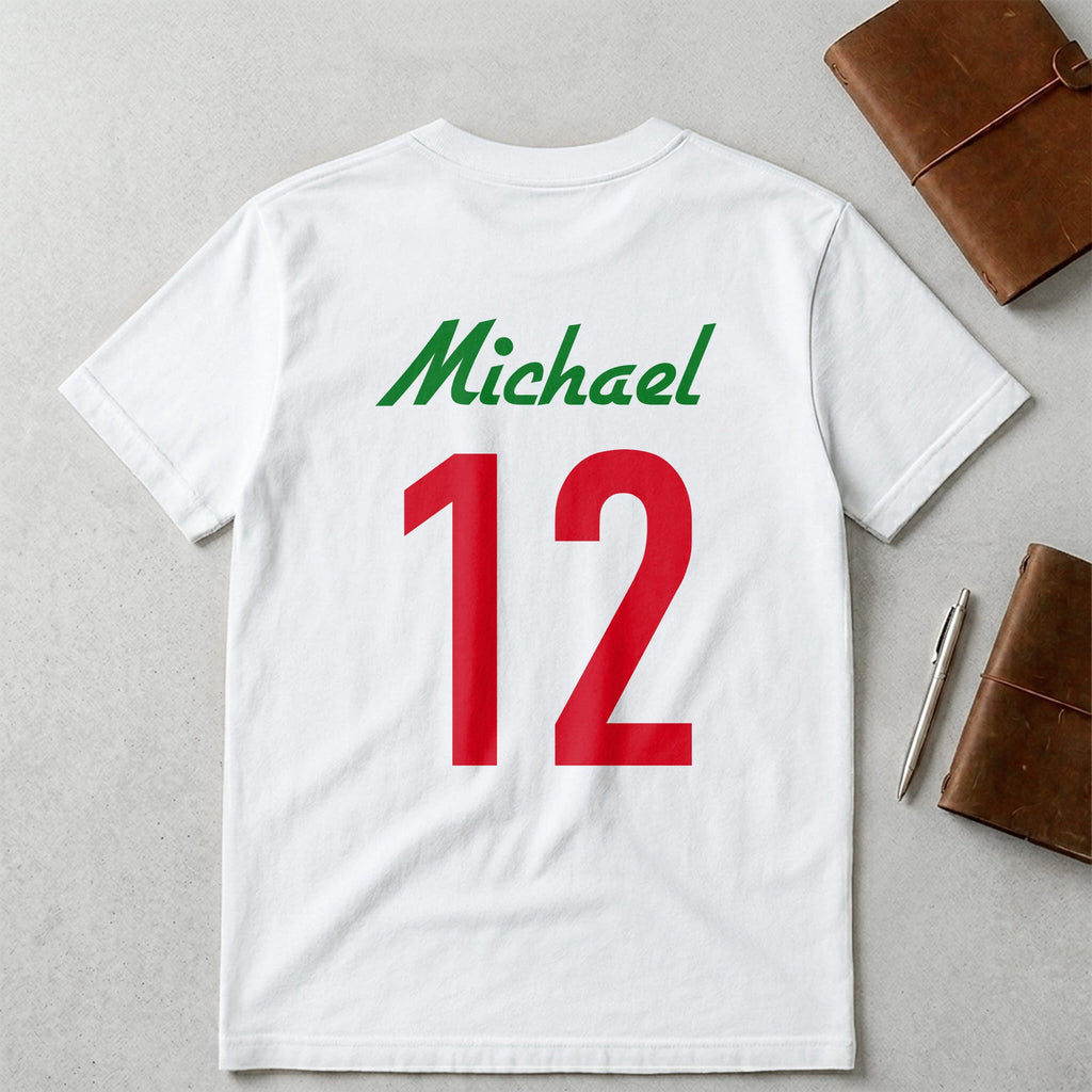 Personalized Portugal Football Team T-Shirt Custom Name Gift T-Shirt Font and Back GradoCreations