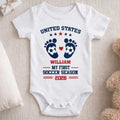 Personalized Baby Onesie Custom Name Soccer Season Gift Baby Onesie GradoCreations
