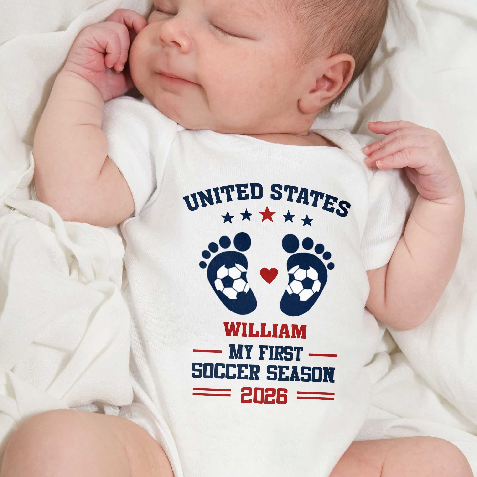 Personalized Baby Onesie Custom Name Soccer Season Gift Baby Onesie GradoCreations