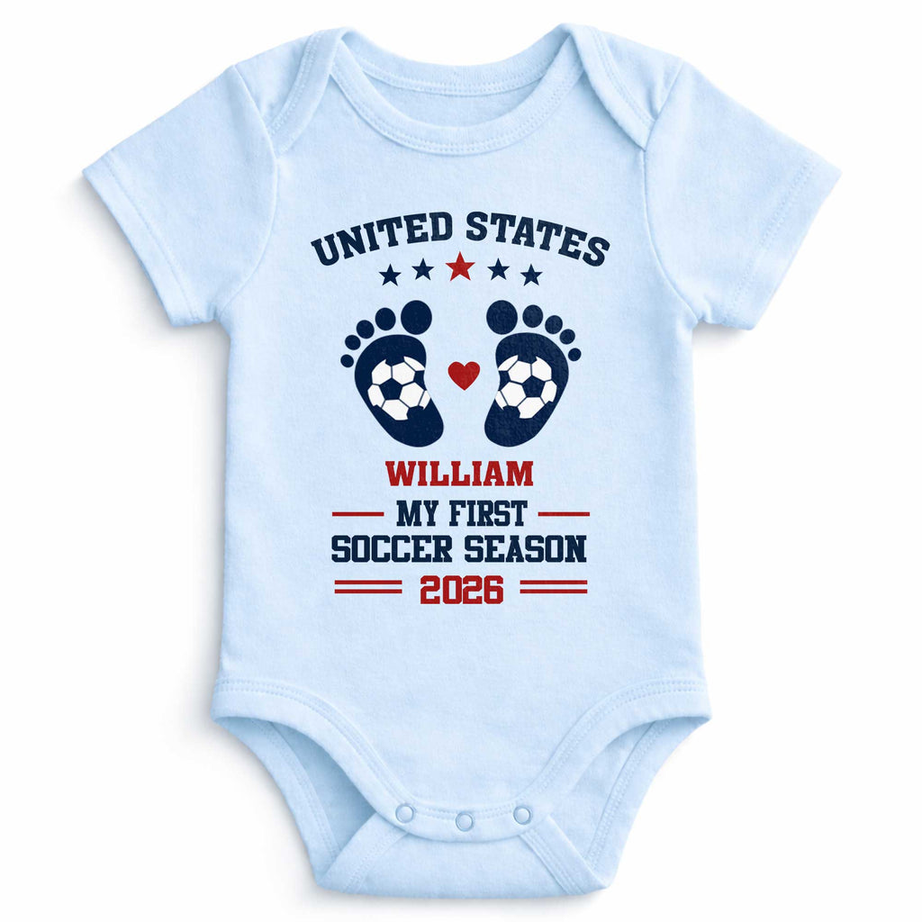 Personalized Baby Onesie Custom Name Soccer Season Gift Baby Onesie GradoCreations