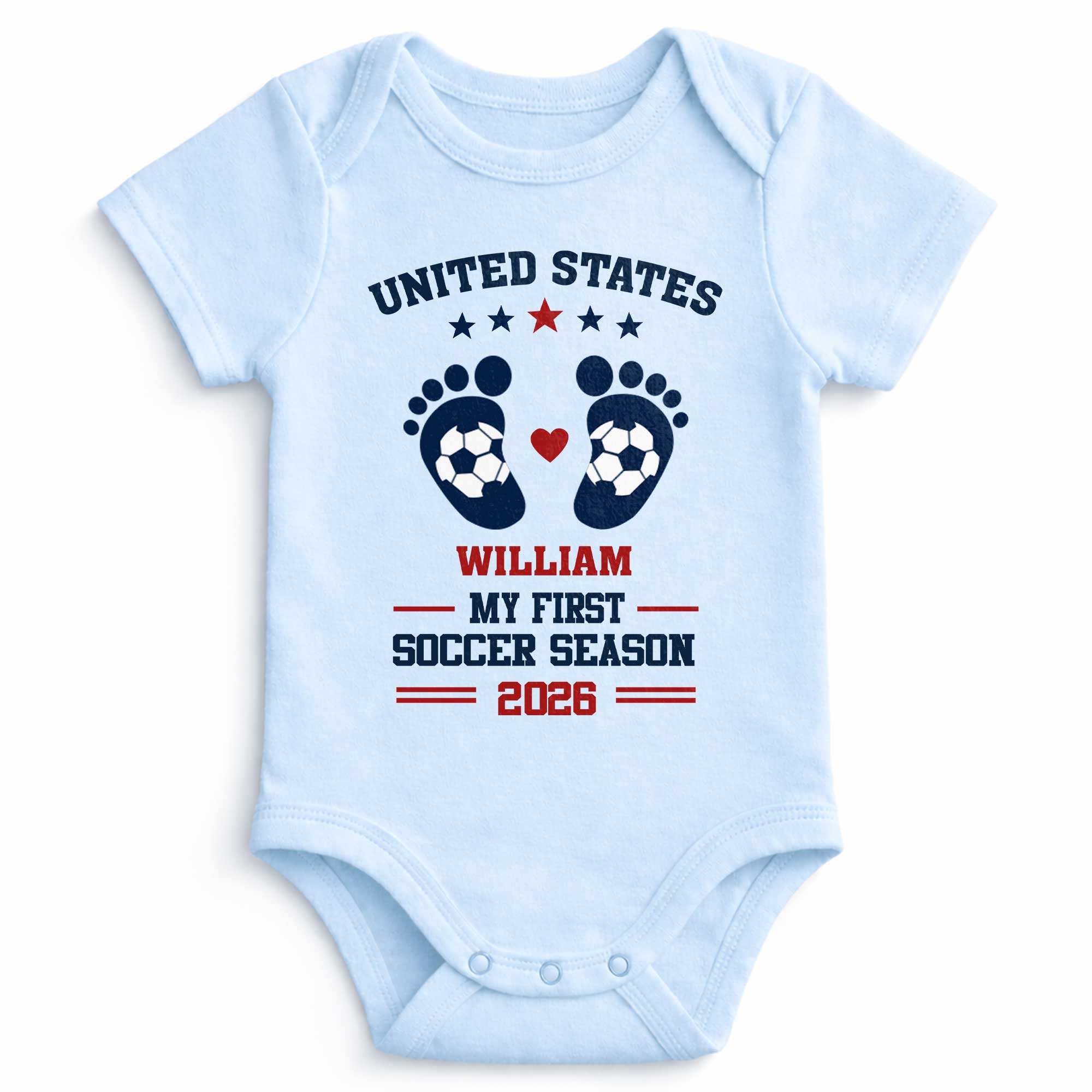Personalized Baby Onesie Custom Name Soccer Season Gift Baby Onesie GradoCreations