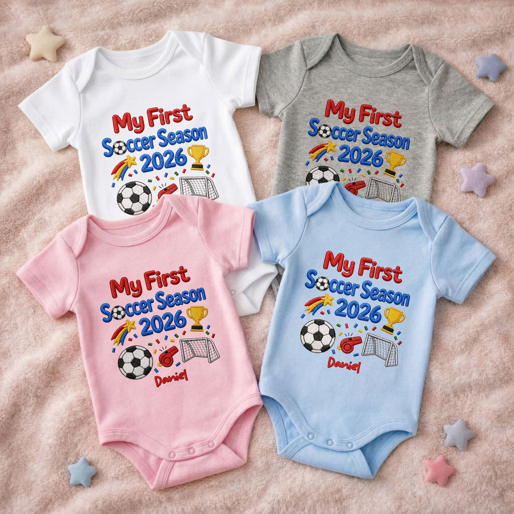 Personalized Custom Baby Onesie First Soccer Season Gift Baby Onesie GradoCreations