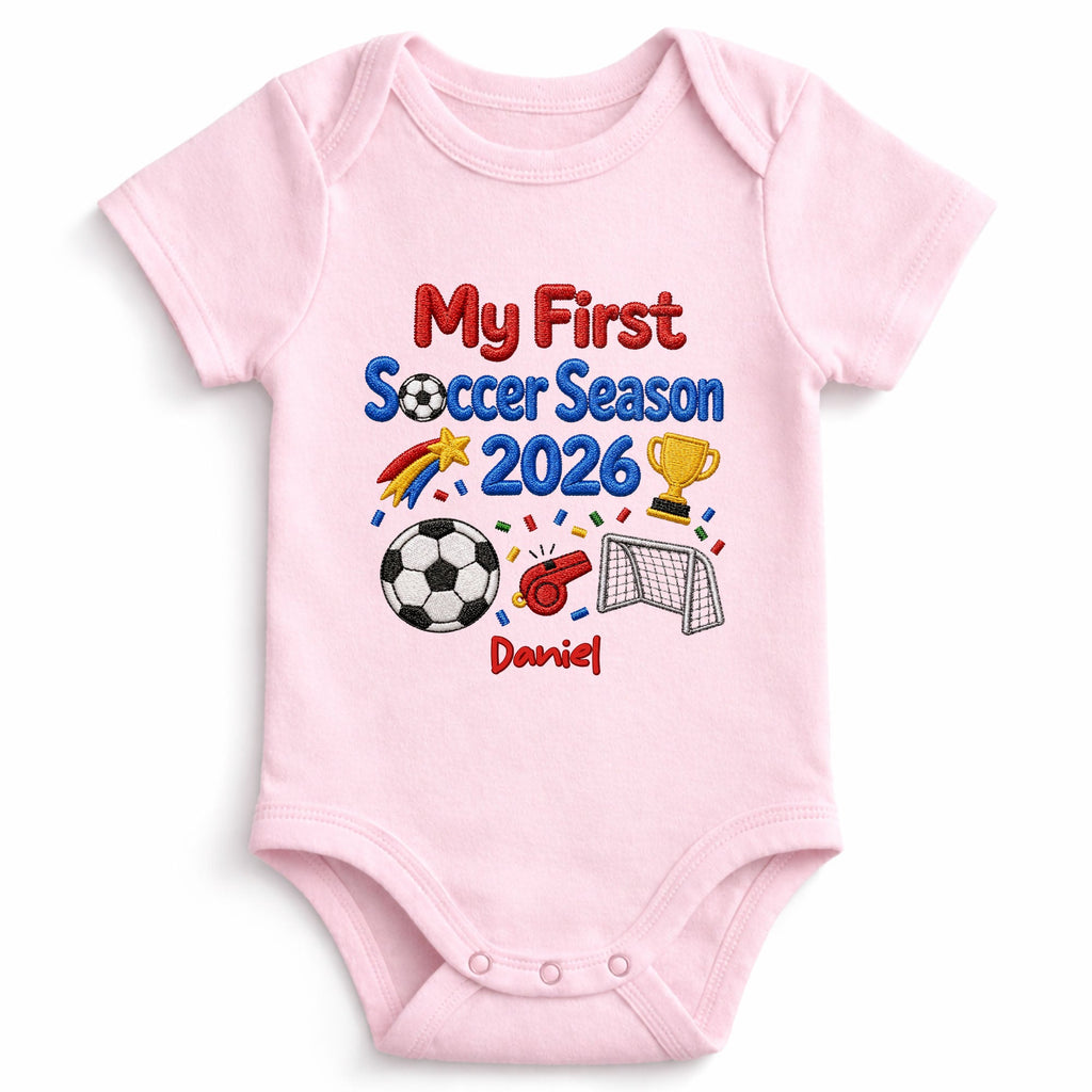 Personalized Custom Baby Onesie First Soccer Season Gift Baby Onesie GradoCreations