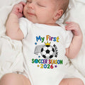 Personalized Baby Onesie Custom Name Soccer Season Gift Baby Onesie GradoCreations