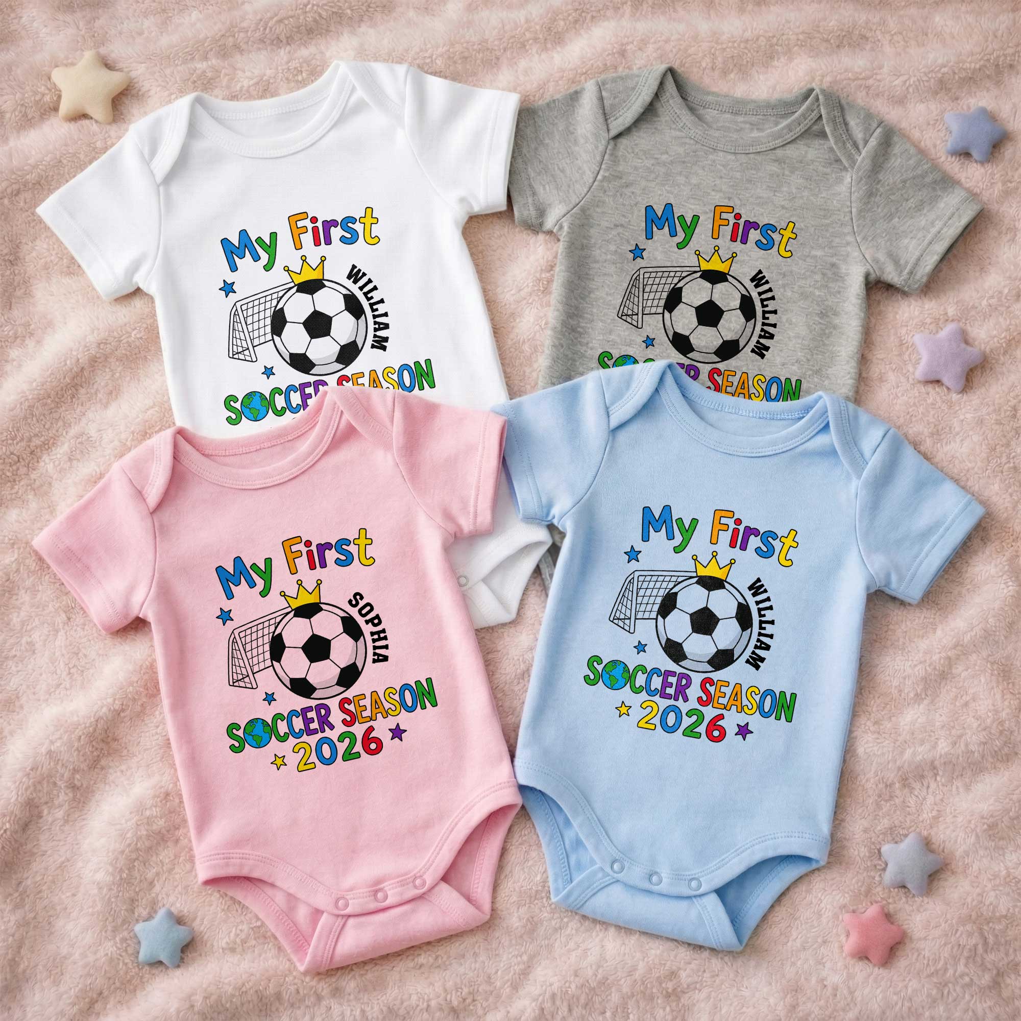 Personalized Baby Onesie Custom Name Soccer Season Gift Baby Onesie GradoCreations