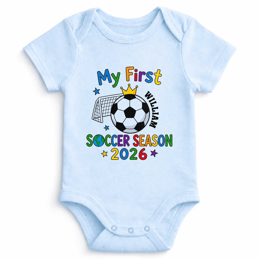 Personalized Baby Onesie Custom Name Soccer Season Gift Baby Onesie GradoCreations