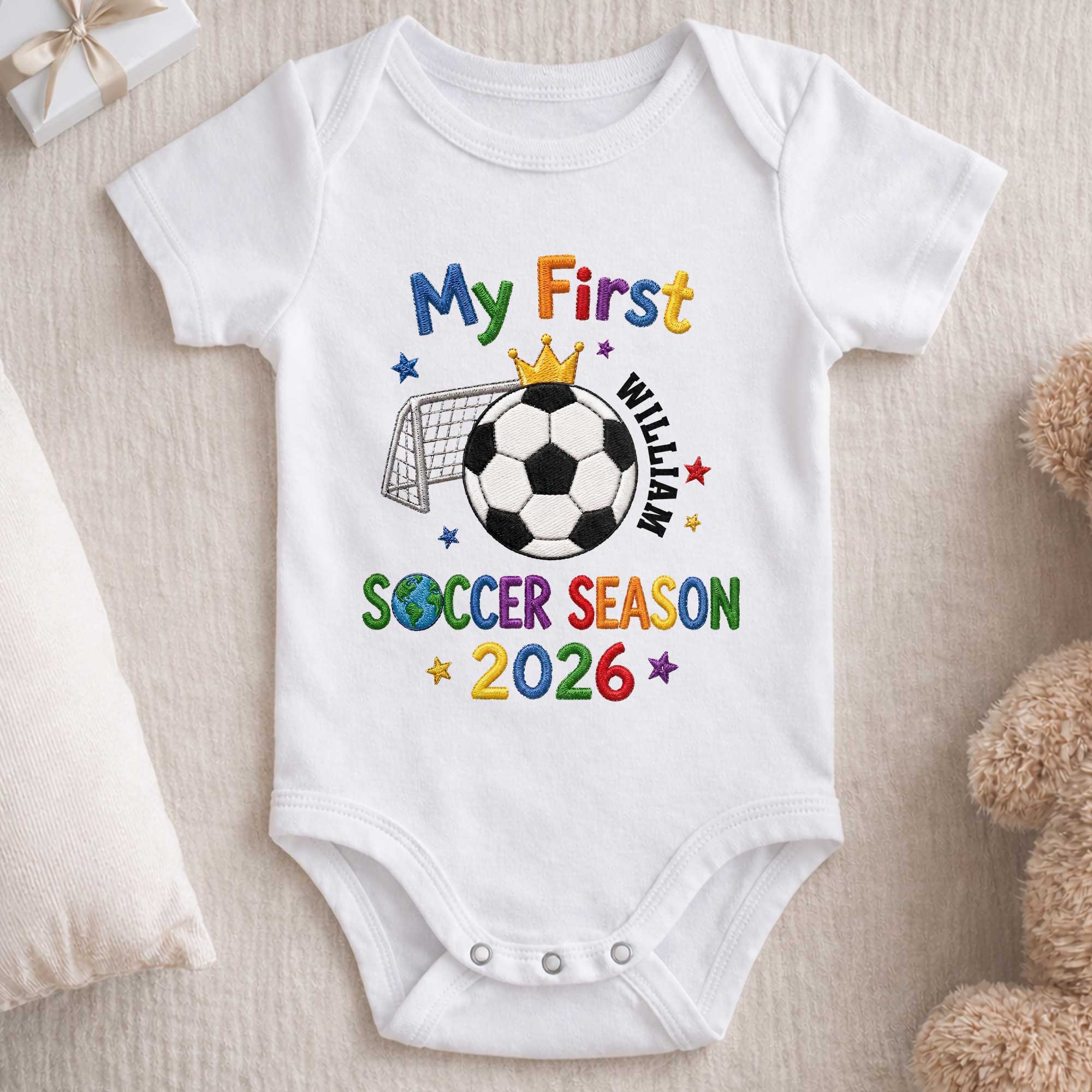 Personalized Baby Onesie Custom Name for Little Athletes Soccer Gift Baby Onesie GradoCreations