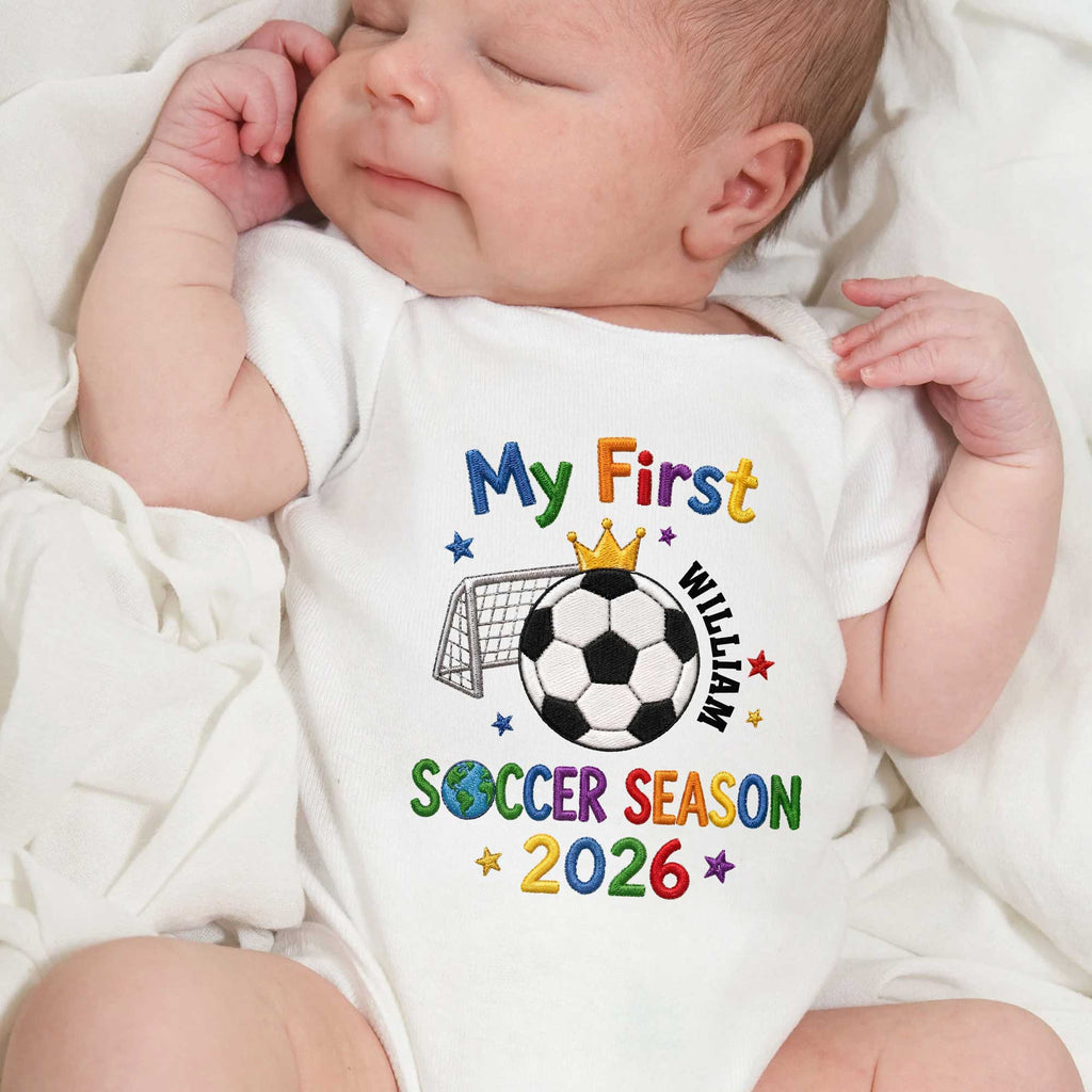 Personalized Baby Onesie Custom Name for Little Athletes Soccer Gift Baby Onesie GradoCreations