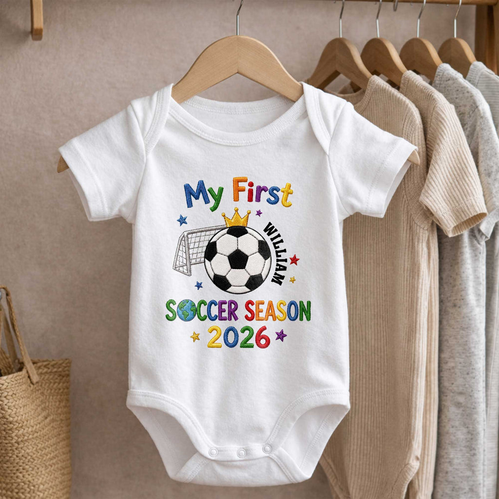 Personalized Baby Onesie Custom Name for Little Athletes Soccer Gift Baby Onesie GradoCreations