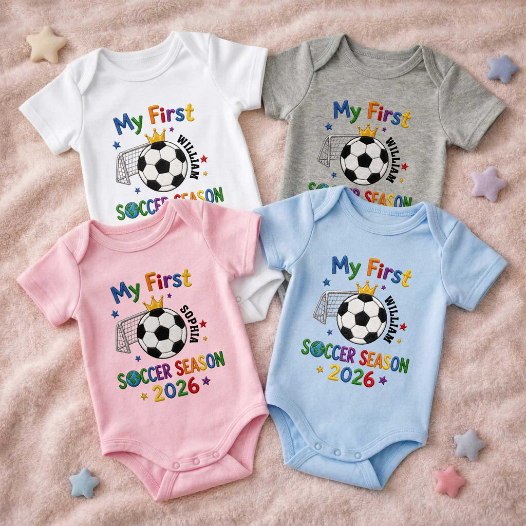 Personalized Baby Onesie Custom Name for Little Athletes Soccer Gift Baby Onesie GradoCreations