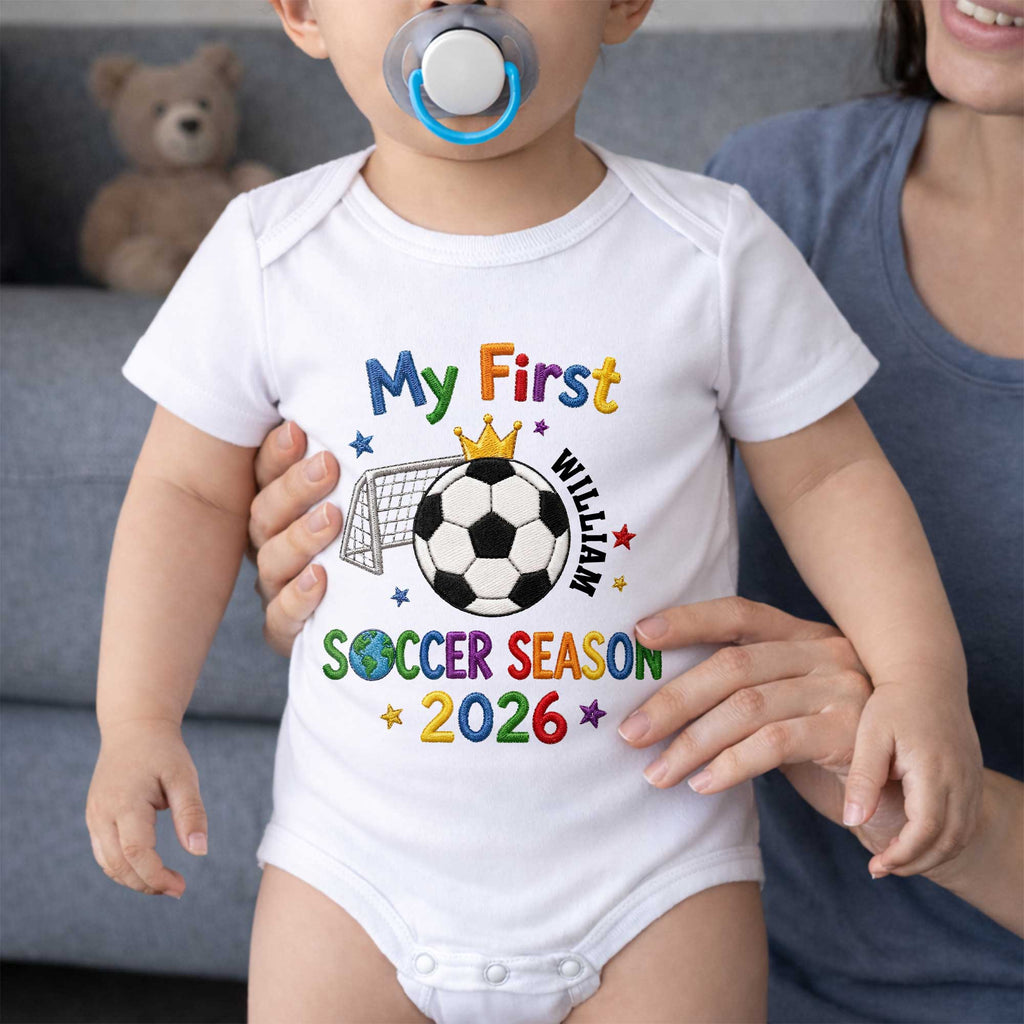 Personalized Baby Onesie Custom Name for Little Athletes Soccer Gift Baby Onesie GradoCreations