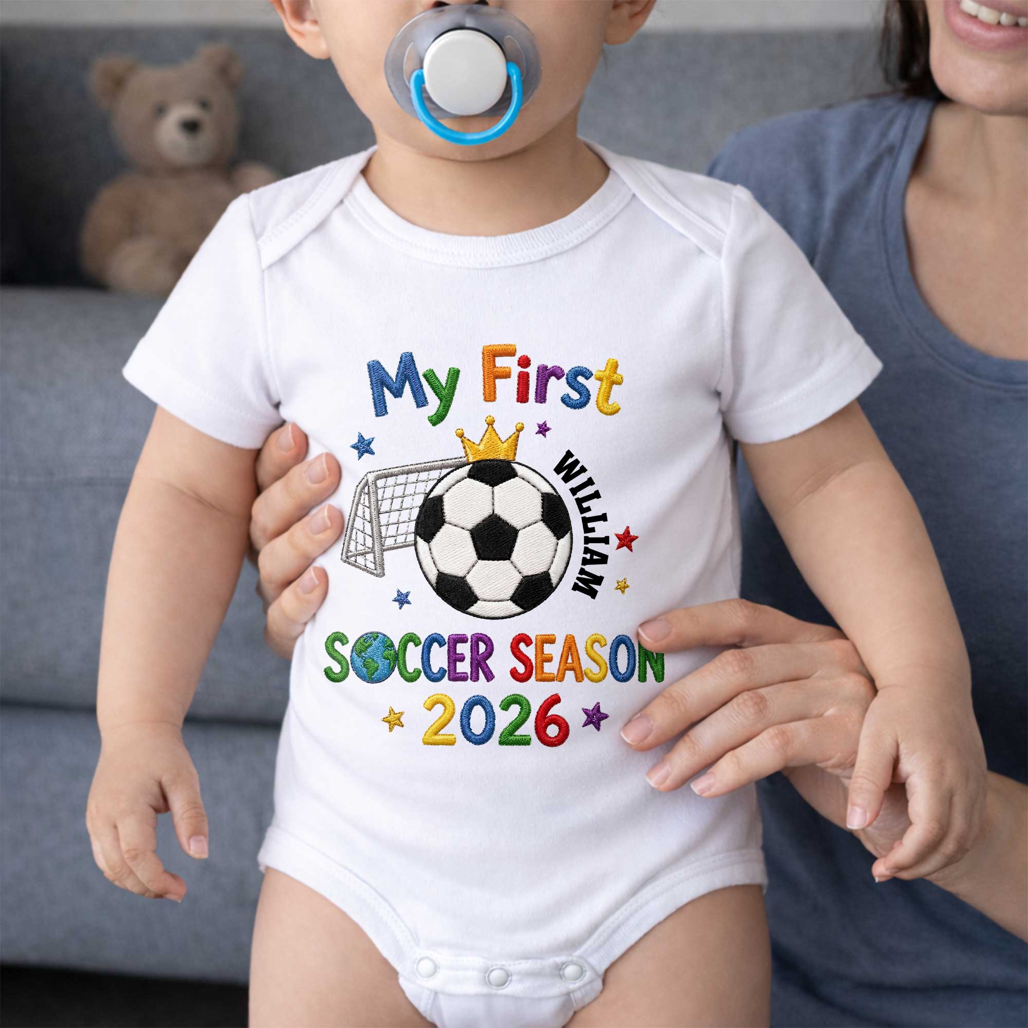 Personalized Baby Onesie Custom Name for Little Athletes Soccer Gift Baby Onesie GradoCreations