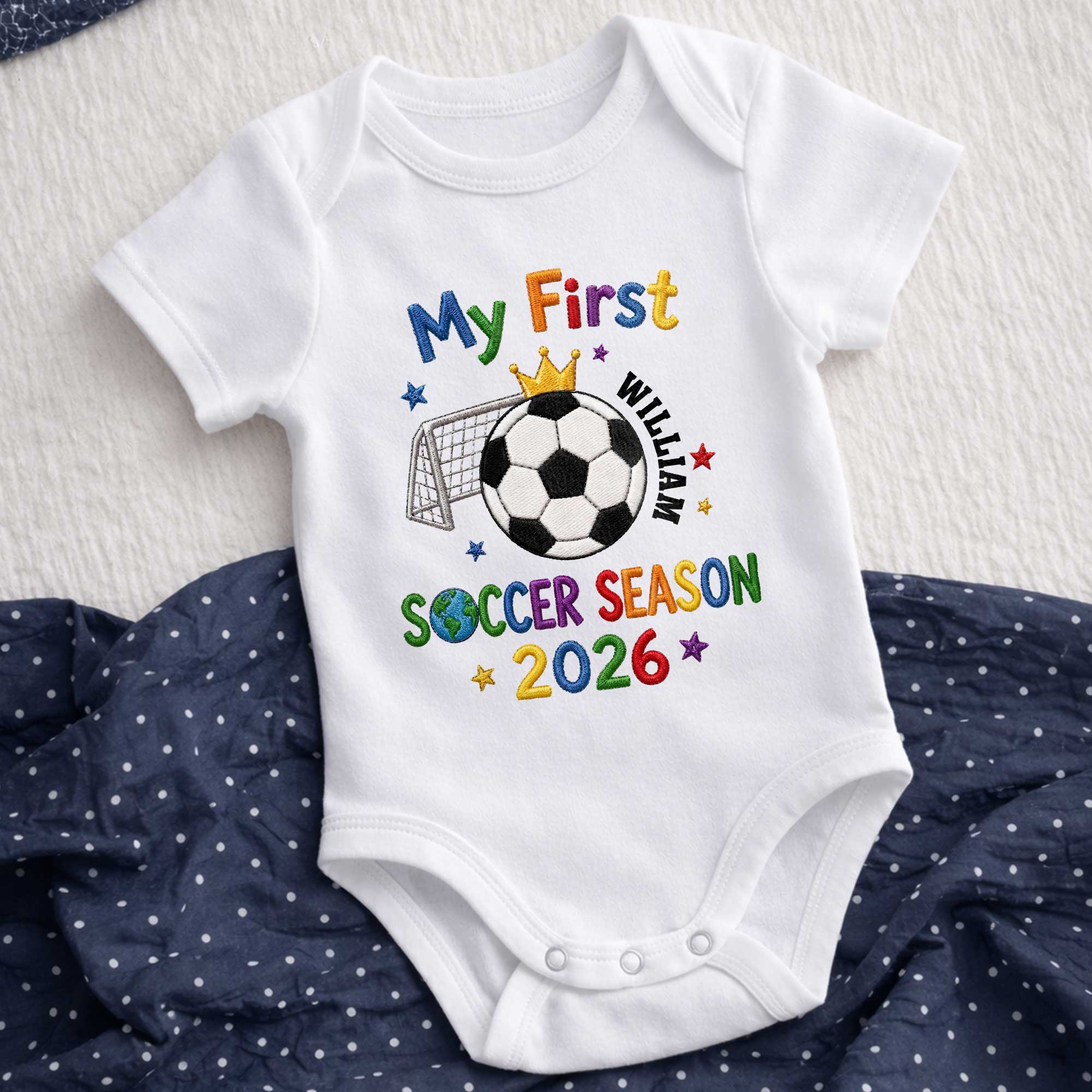 Personalized Baby Onesie Custom Name for Little Athletes Soccer Gift Baby Onesie GradoCreations