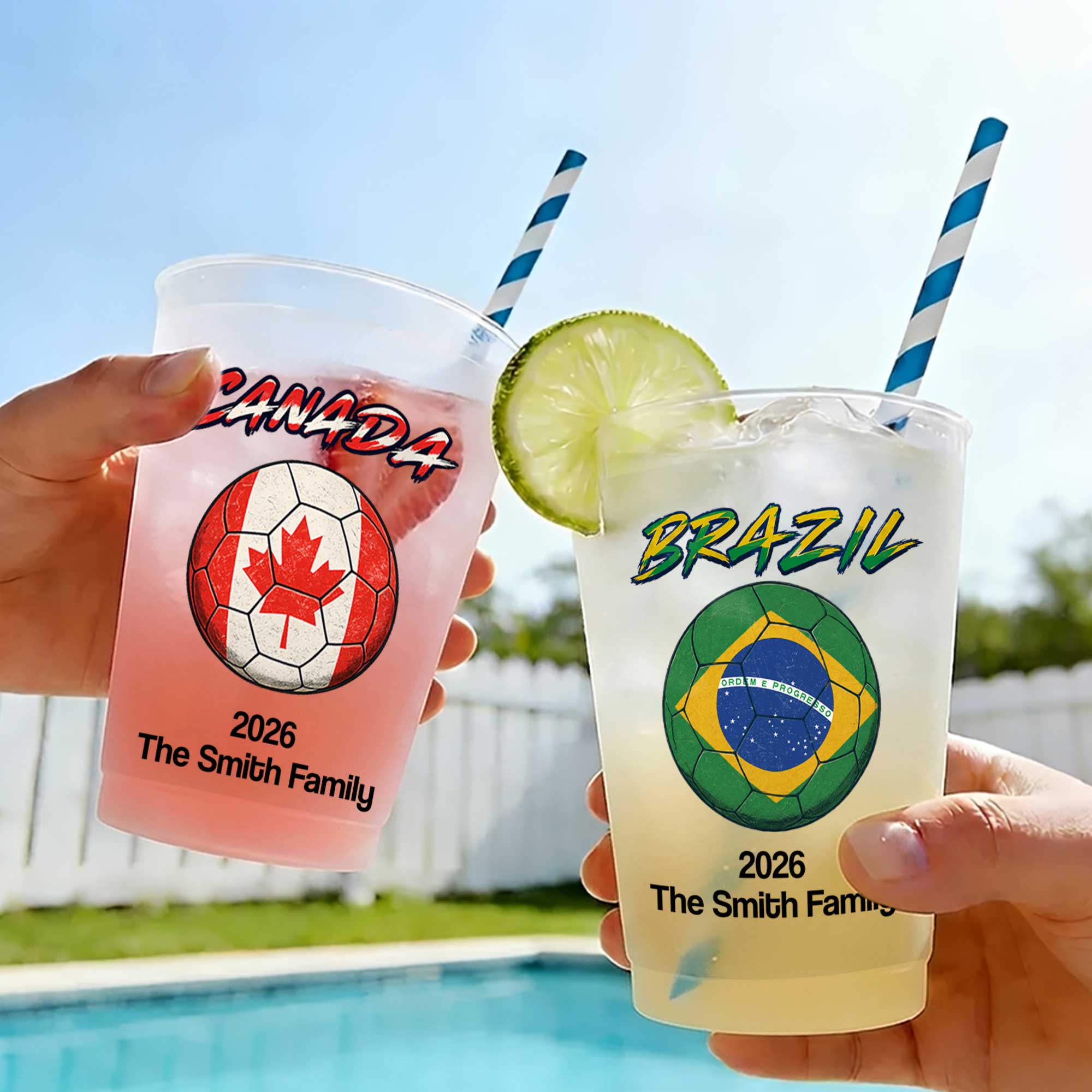 Personalized Frosted Soccer Cups Custom Name Gift for Family Frosted Cups GradoCreations