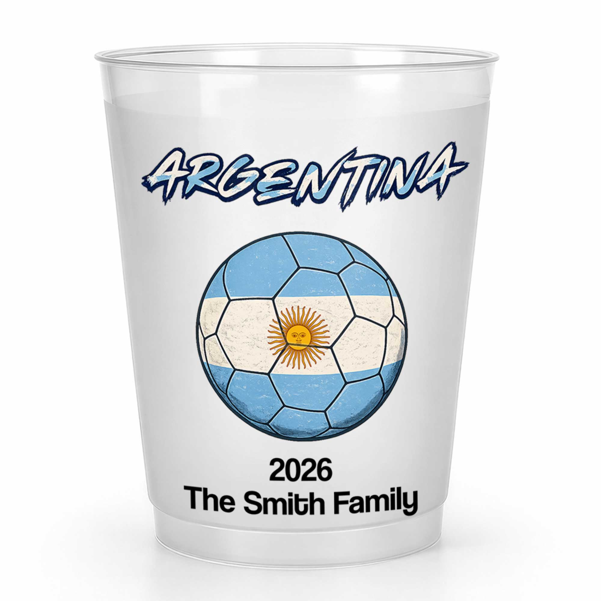 Personalized Frosted Soccer Cups Custom Name Gift for Family Frosted Cups GradoCreations