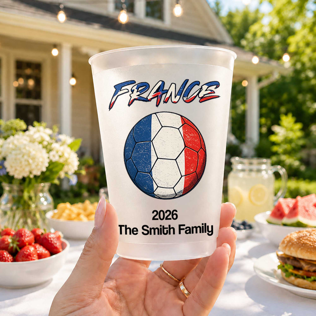 Personalized Frosted Soccer Cups Custom Name Gift for Family Frosted Cups GradoCreations