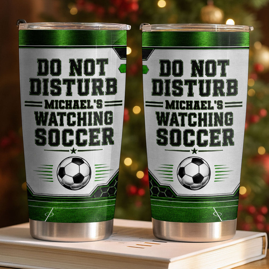 Personalized Soccer Insulated Tumbler Custom Name Gift for Dad