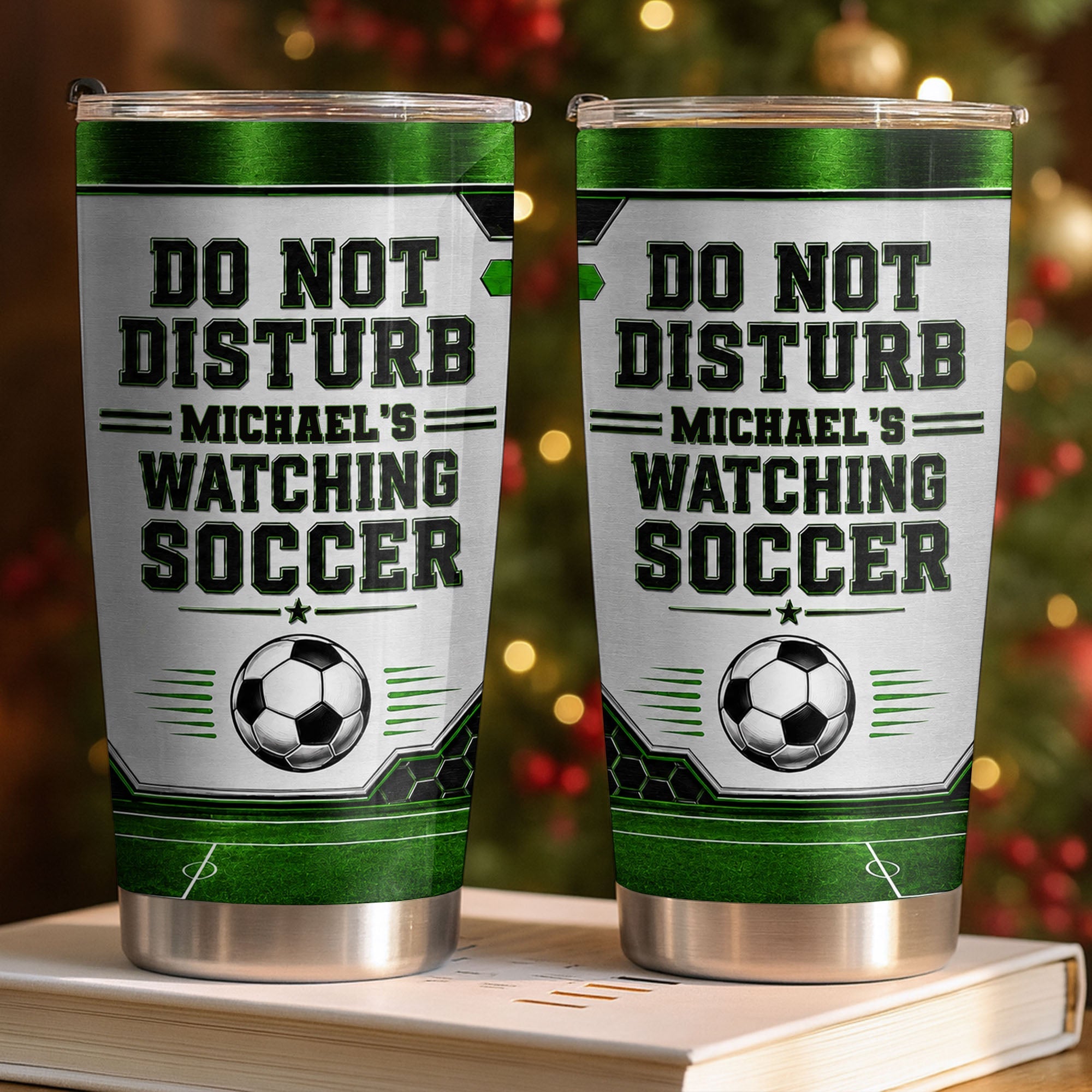Personalized Soccer Insulated Tumbler Custom Name Gift for Dad