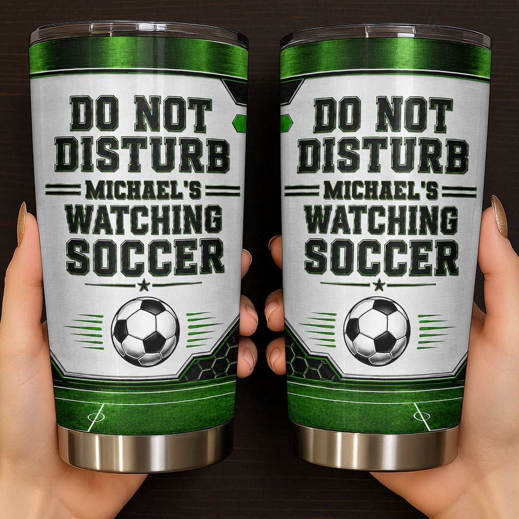 Personalized Soccer Insulated Tumbler Custom Name Gift for Dad