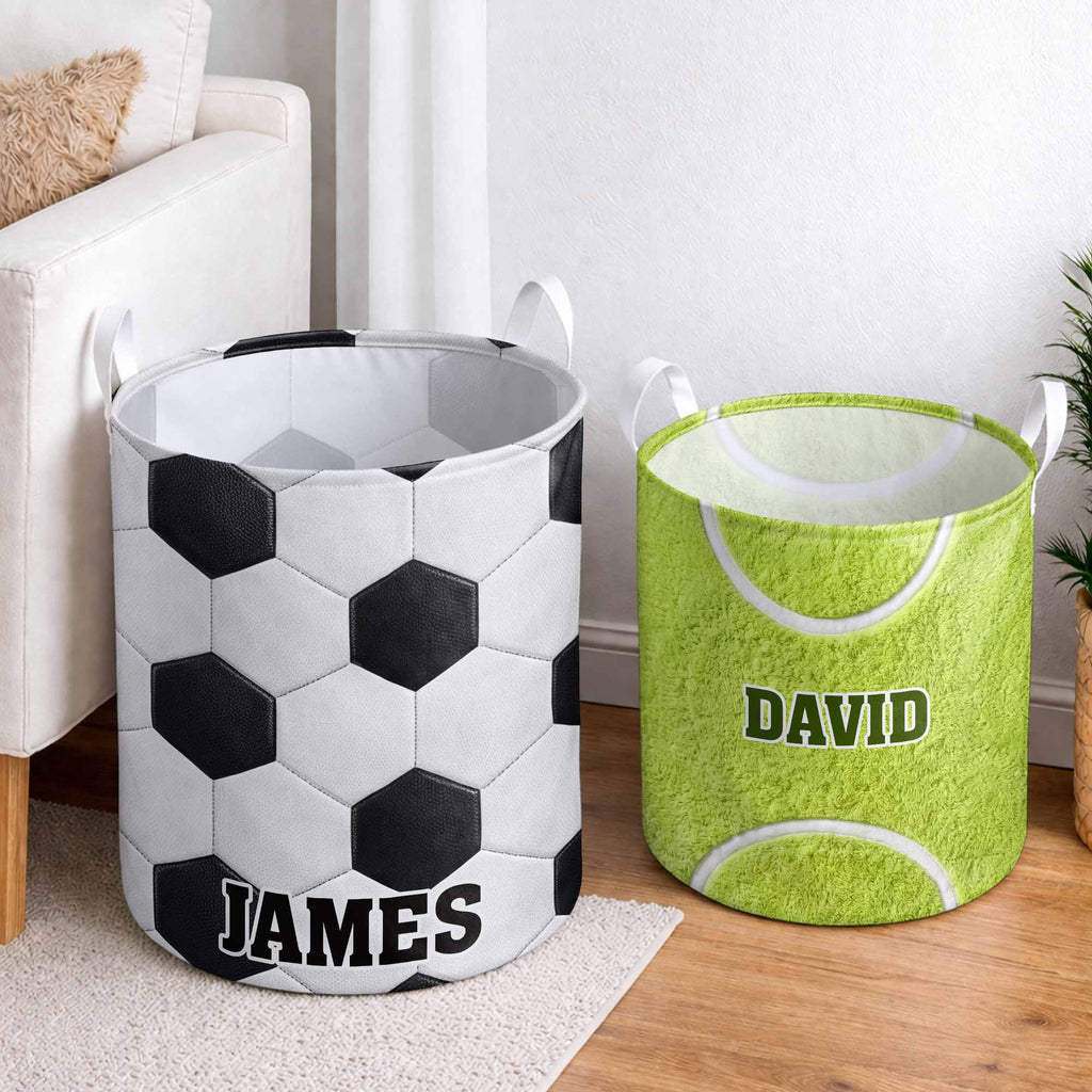 Personalized Fabric Organizer Basket Custom Name Sports Gift Basket GradoCreations