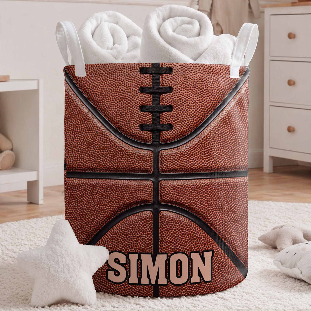Personalized Fabric Organizer Basket Custom Name Sports Gift Basket GradoCreations