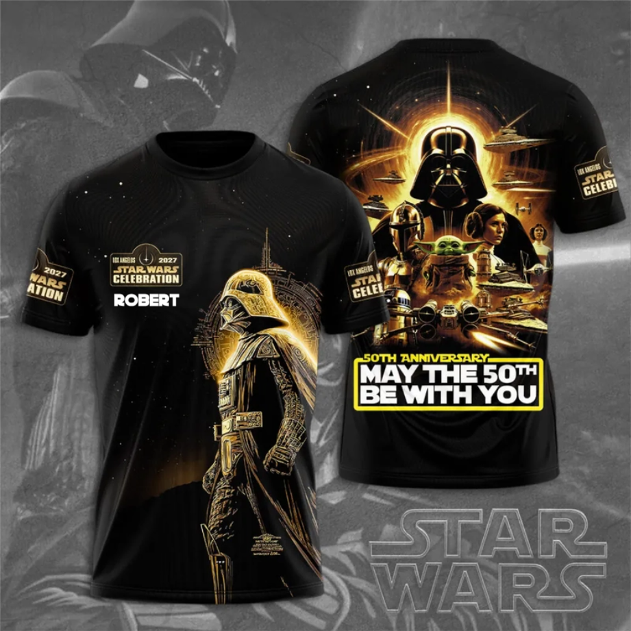 Personalized Star Wars 50th Anniversary All Over Shirt Gift for Movie Fans