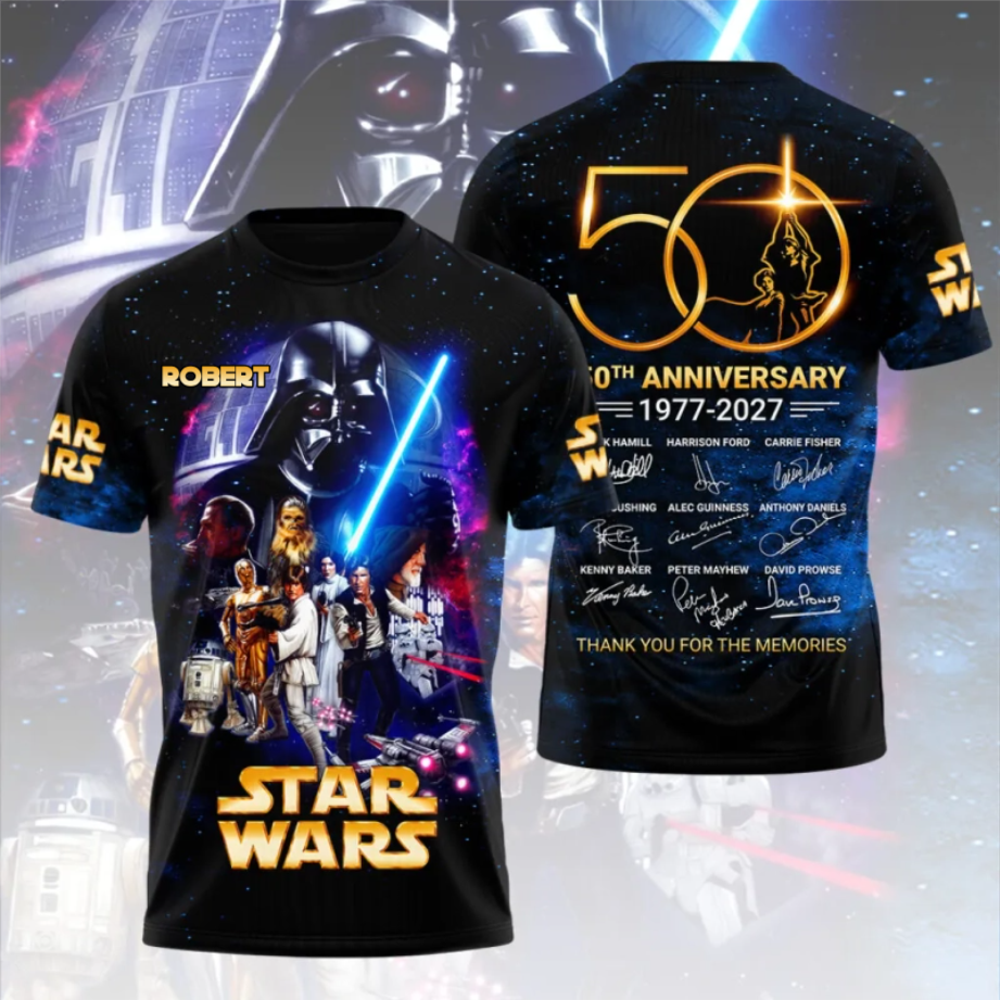 Personalized Star Wars Anniversary All Over Shirt Gift for Movie Fans