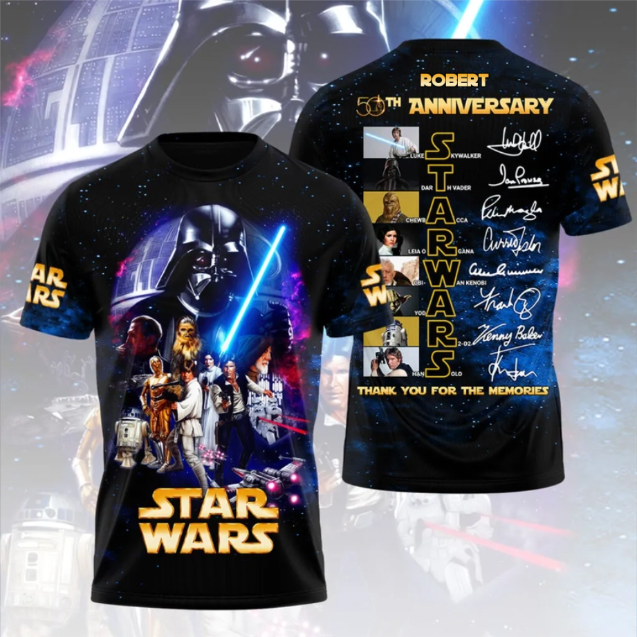 Personalized Star Wars 50th Anniversary All Over Shirt Gift for Movie Fans