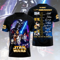 Personalized Star Wars 50th Anniversary All Over Shirt Gift for Movie Fans