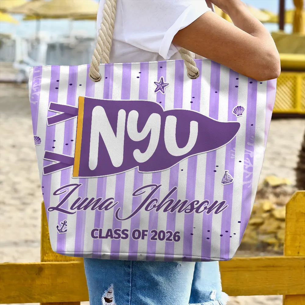 Personalized Graduation Beach Bag Custom Name Gift for Students