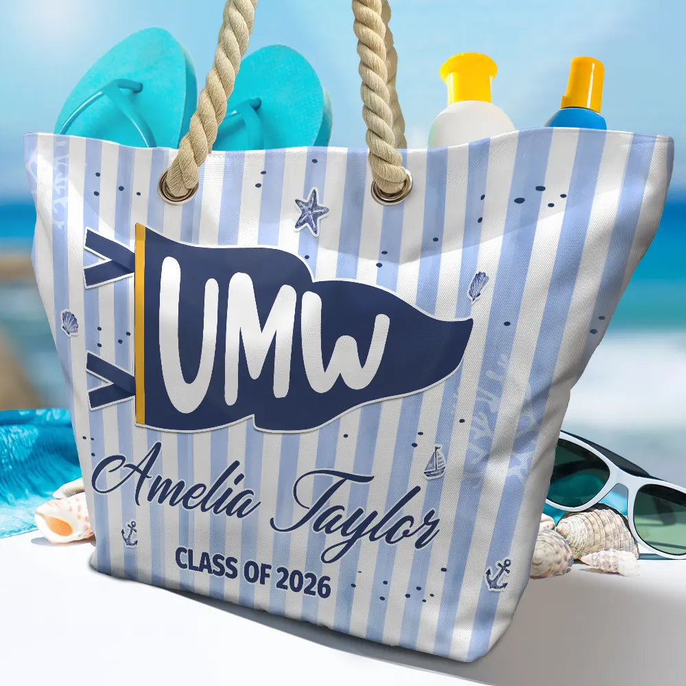 Personalized Graduation Beach Bag Custom Name Gift for Students