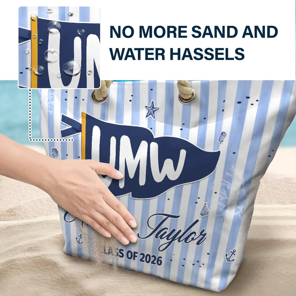 Personalized Graduation Beach Bag Custom Name Gift for Students